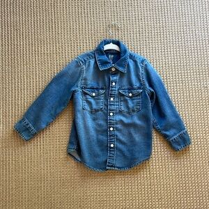 Gap Denim Pearl Snap Shirt, Size 4T